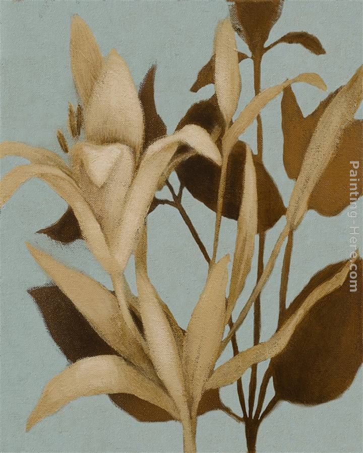 Foliage on Teal II painting - Lanie Loreth Foliage on Teal II art painting